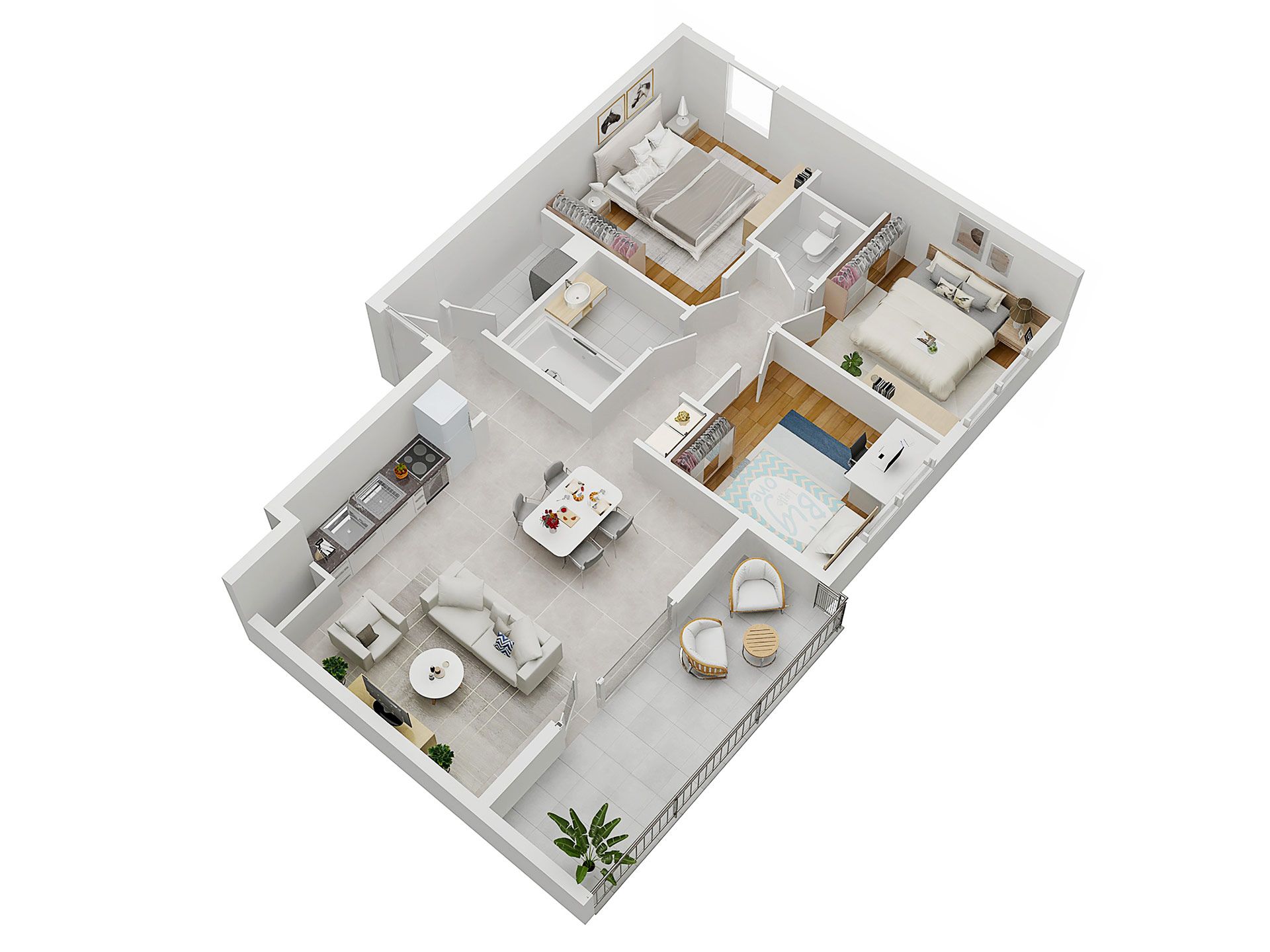 Concept Immobilier - Les Jardins d'Agathe - Appartements neufs à Florange - Axométrie logement type T4