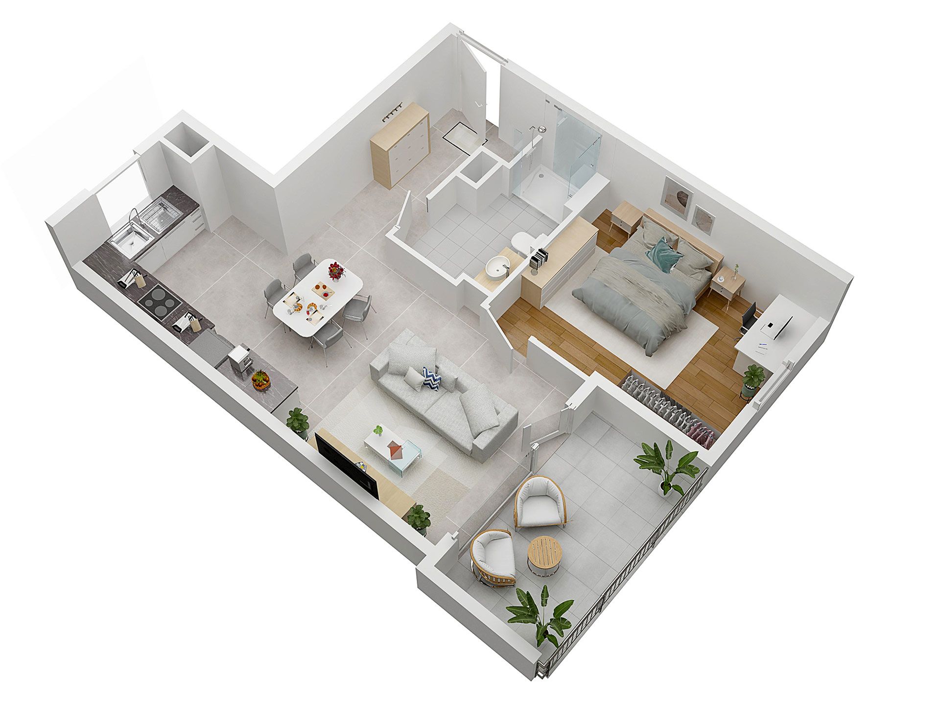 Concept Immobilier - Les Jardins d'Agathe - Appartements neufs à Florange - Axométrie logement type T2